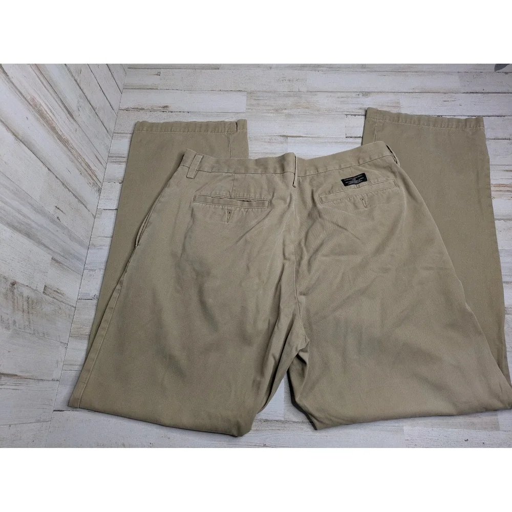 Banana Republic Gavin Chino Pants Mens 35x32 (35x30) Beige Straight Leg Casual